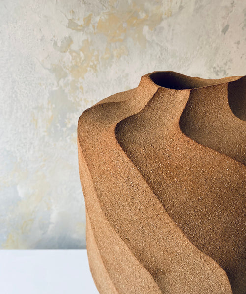 Large Nude Triangle Spiral Vase