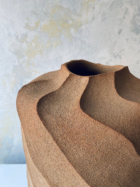Large Nude Triangle Spiral Vase