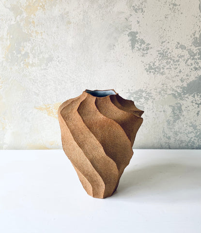 -SOLD-Nude Triangle Spiral Vase