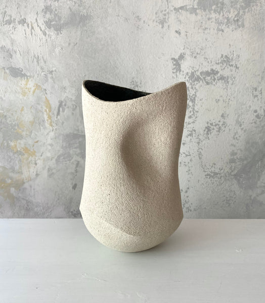 White Undulating Rim Vase