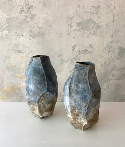 Faceted Bottle Vases (two pieces)