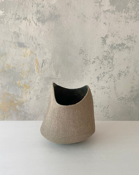 Grey and White Undulating Rim Vases