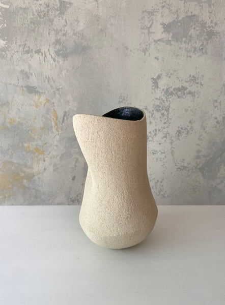 Grey and White Undulating Rim Vases