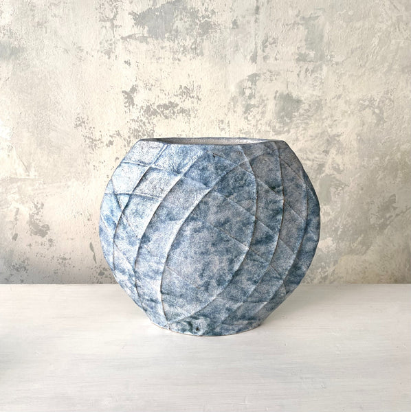 - SOLD - Slab Vase Collection: Intertwined Line Vase